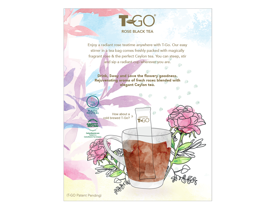 Rose Black Tea (15 Patented Easy Stir Tea Bags)